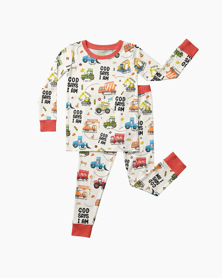 Zweiteiliges Langarm-Pyjama-Set mit Sommerfrüchten