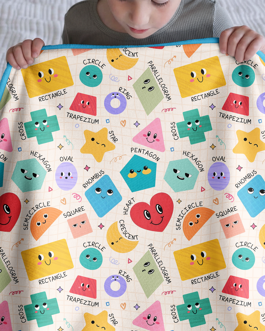 Happy Shape Squad Family Matching Bamboo Blanket