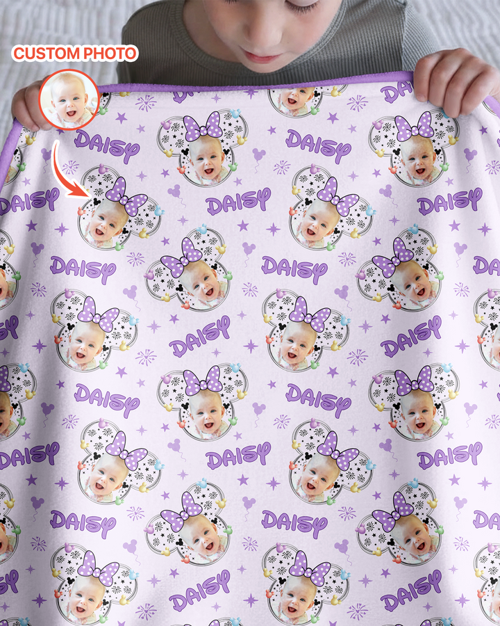 Custom Photo Little Princess Bamboo Blanket