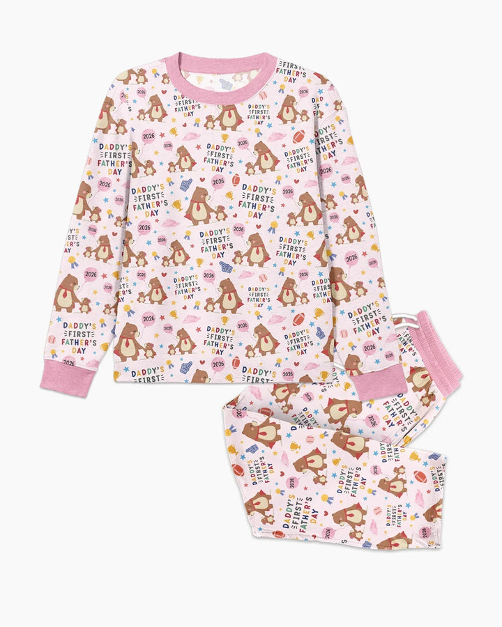 First Father's Day Daddy Bear Family Matching Bamboo Men's Pajama Set