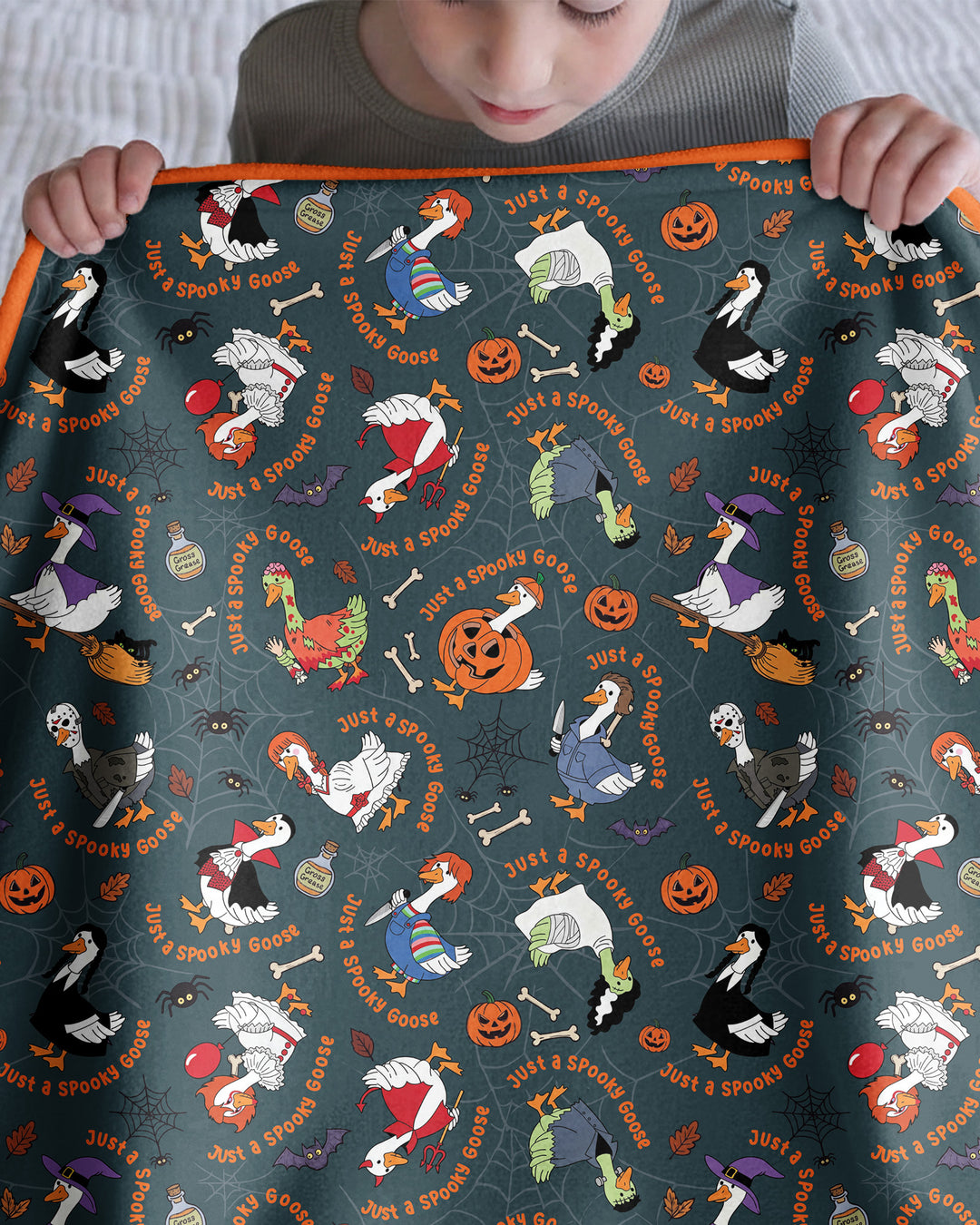 Just A Spooky Goose Family Matching Bamboo Blanket