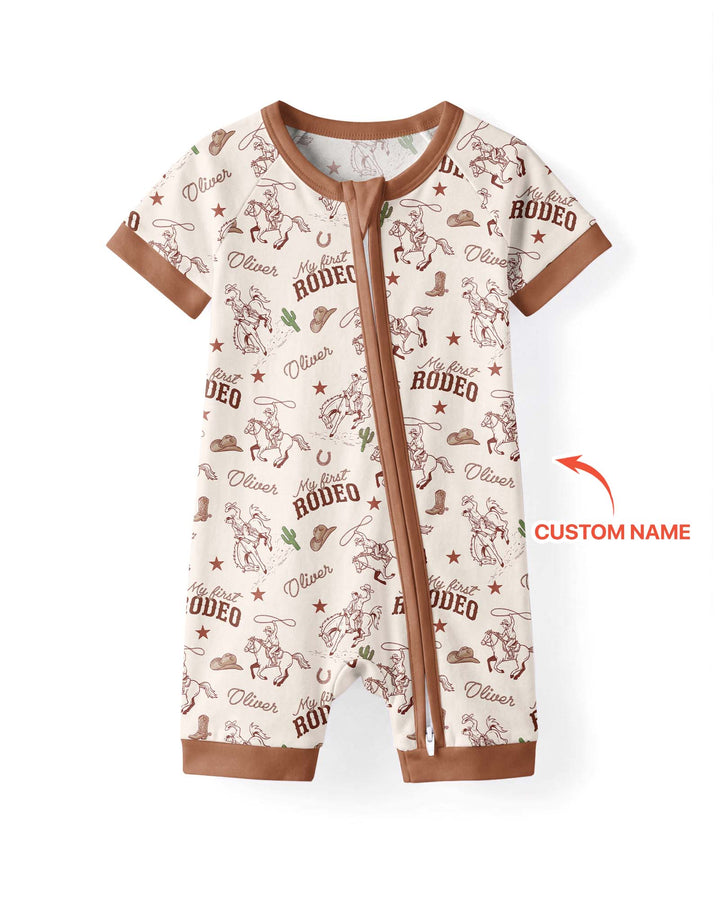 Plantilla PERSONALIZADA de Bambú Pijama Corto con Cremallera