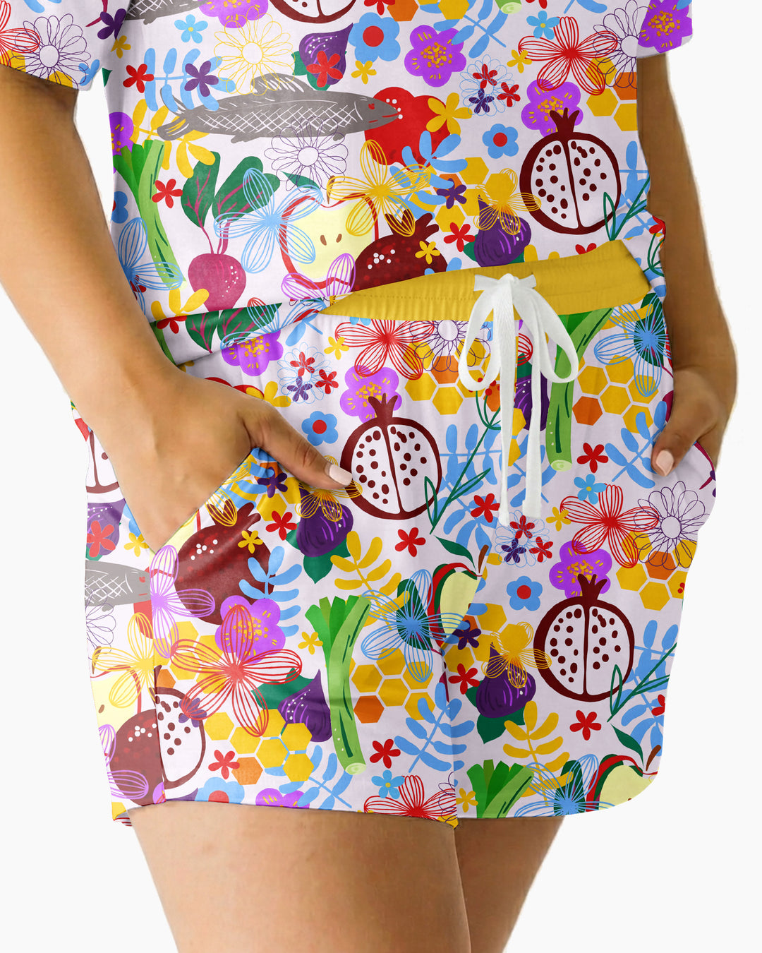 Happy Rosh Hashanah Bamboo Women Short Sleeve Short Pajama Set