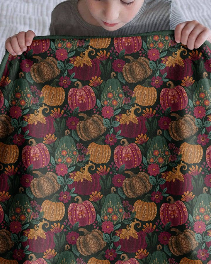 Velvet Pumpkins Bamboo Blanket