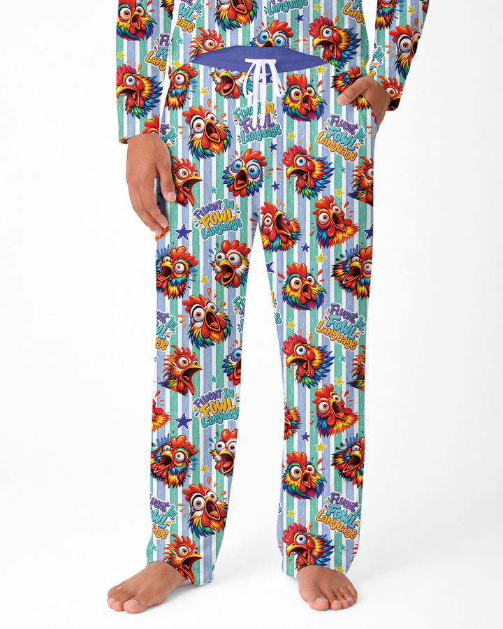 Fluent In Fowl Language Bamboo Men's Pajama Set