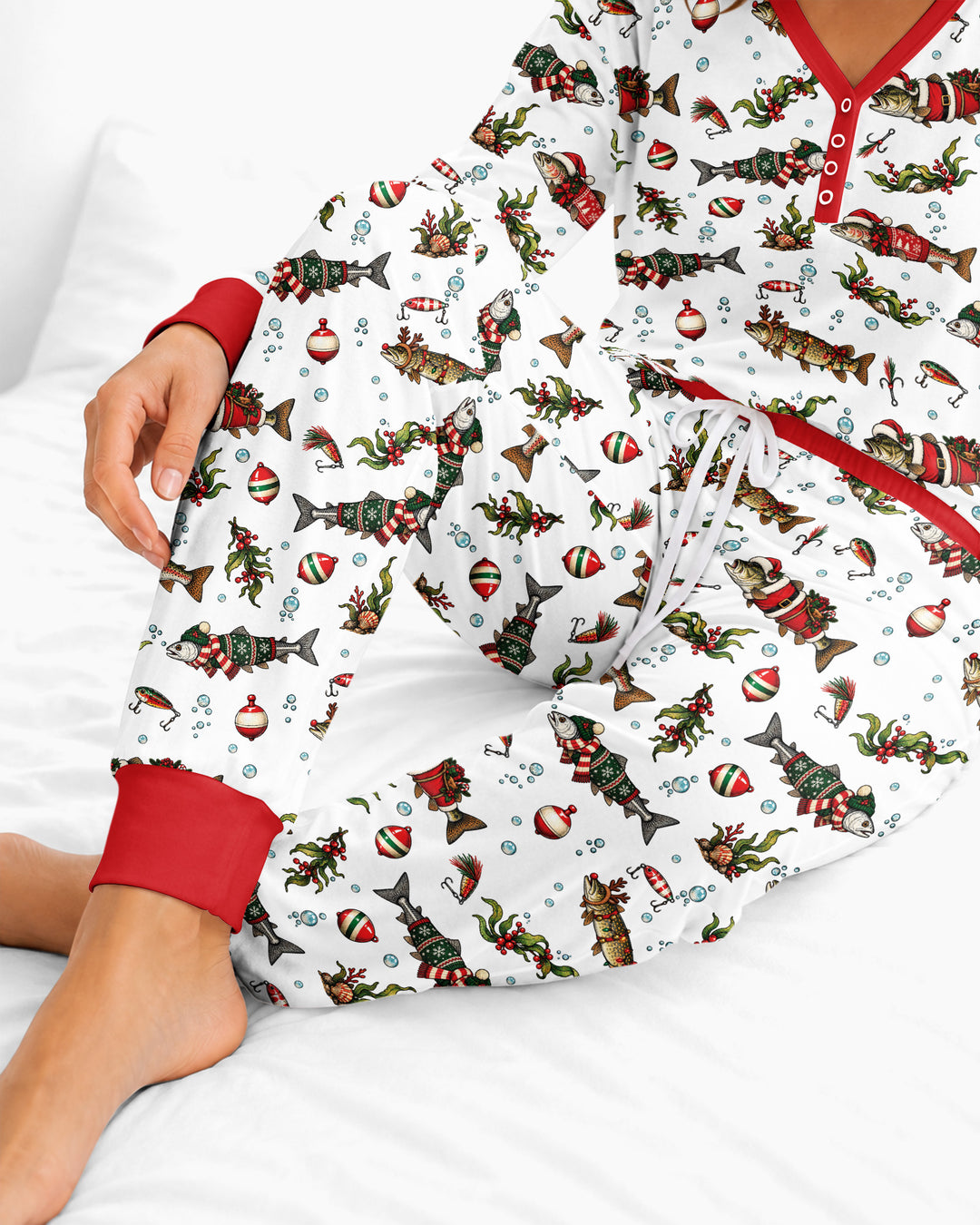 Christmas Trout Fishing Bamboo Women Pajama Set