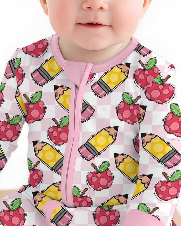 Checkered Apple Scribbles Bamboo Convertible Zippy