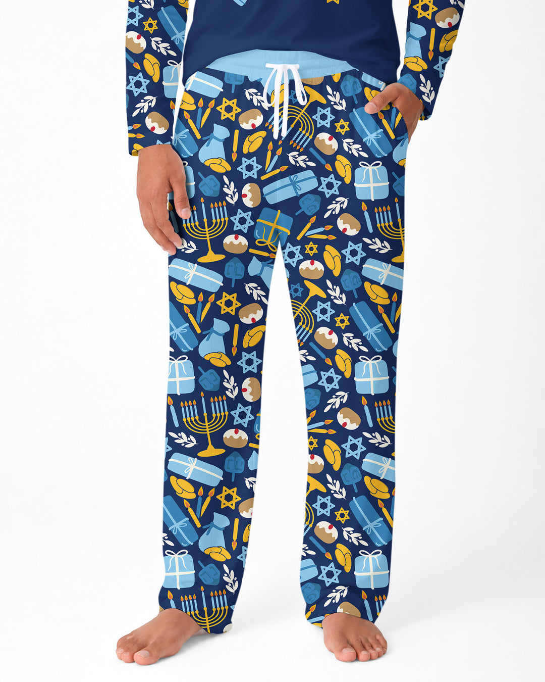 Oy to the World Hanukkah Bamboo Men's Pajama Set