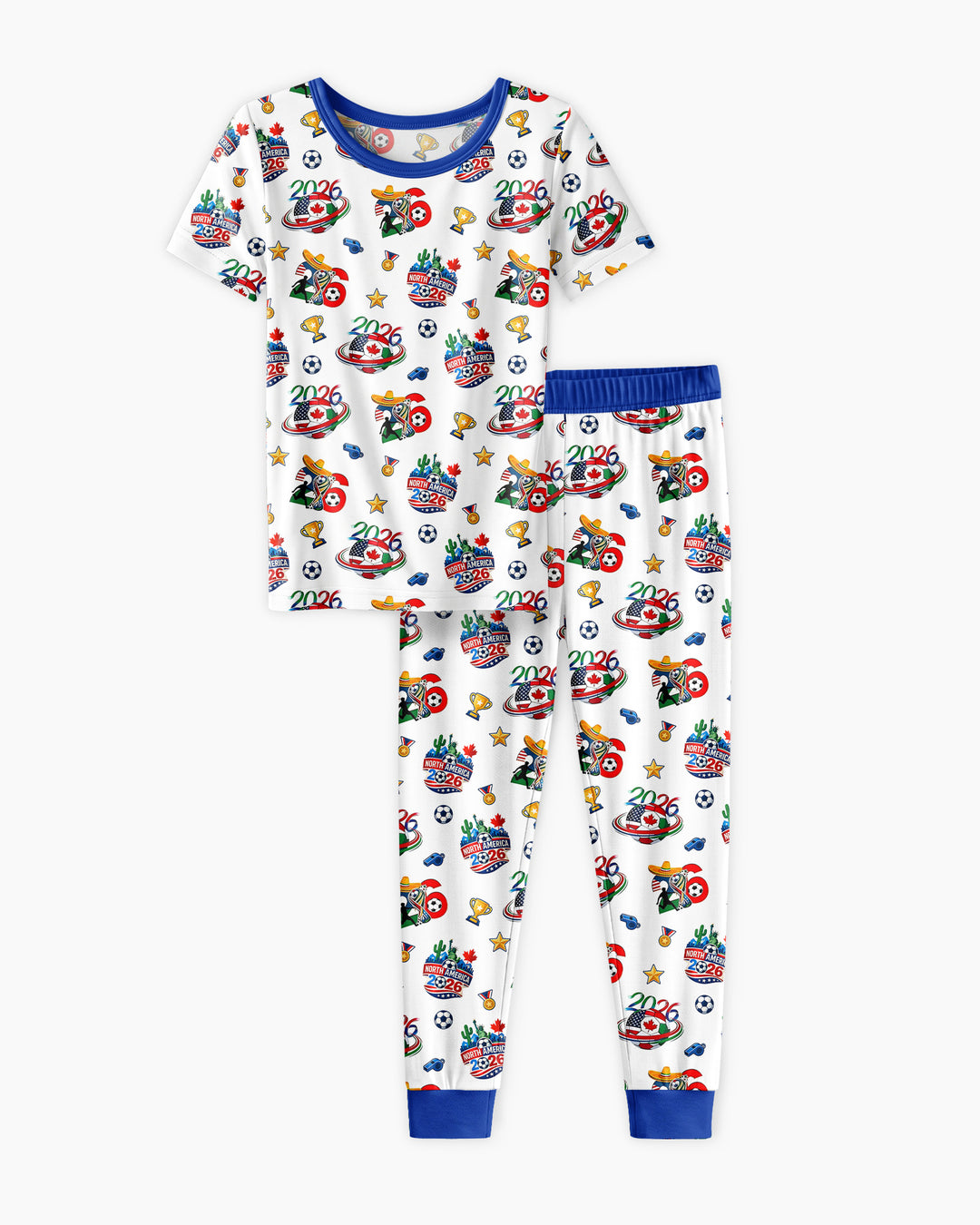 Conjunto de pijama de dos piezas de manga corta de bambú