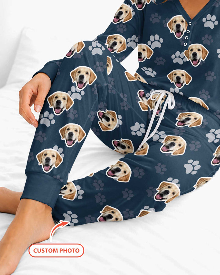 Personalized Dog & Cat Photo Bamboo Women Pajama Set