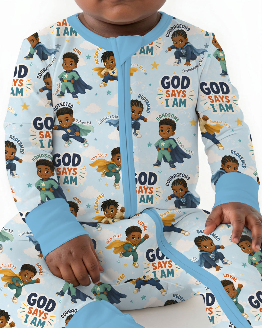God Says I Am Black Superheroes Bamboo Convertible Zippy