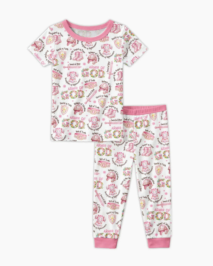 Put On The Full Armor Of God Bamboo Two Piece Short Sleeve Pajama Set