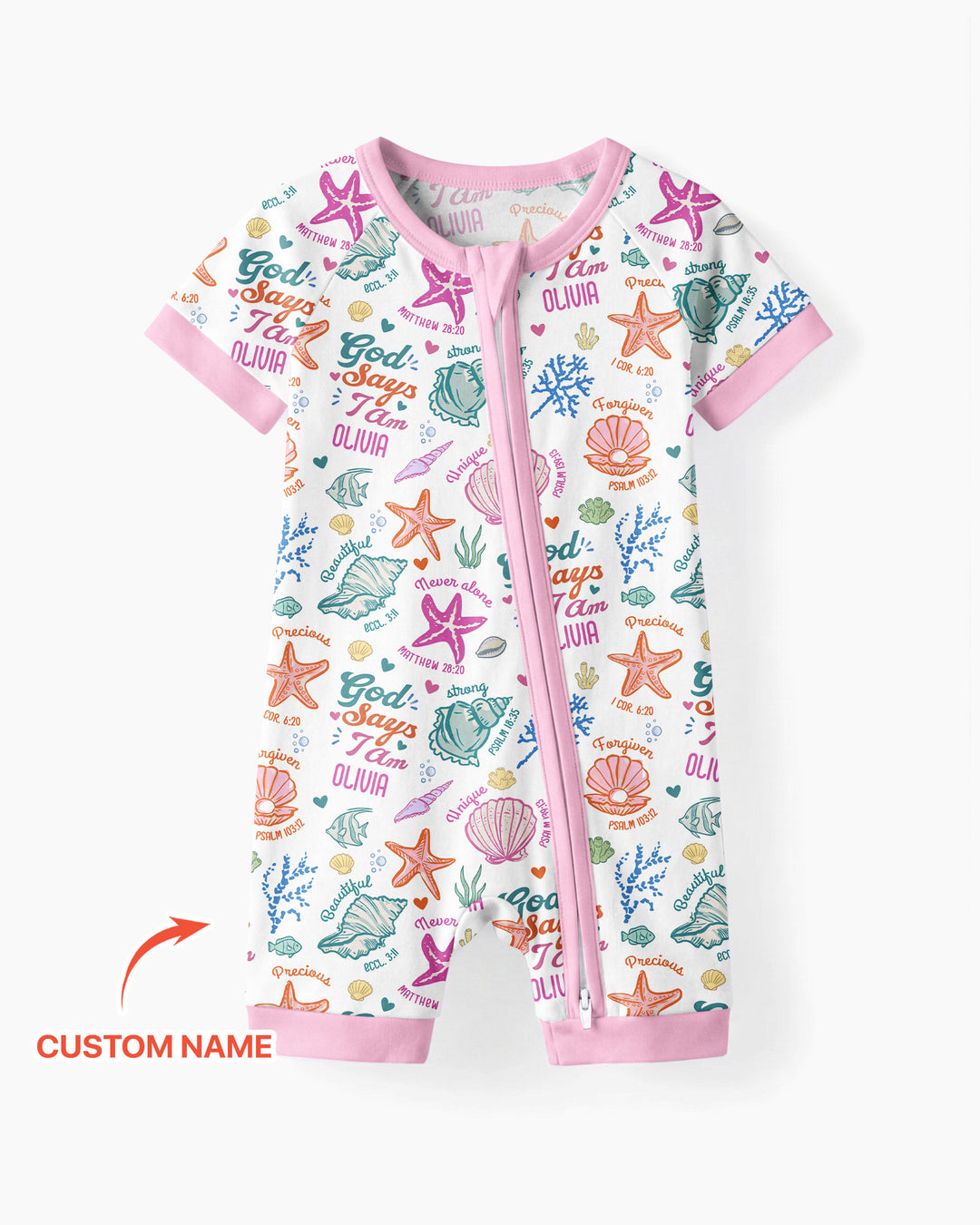 Plantilla PERSONALIZADA de Bambú Pijama Corto con Cremallera