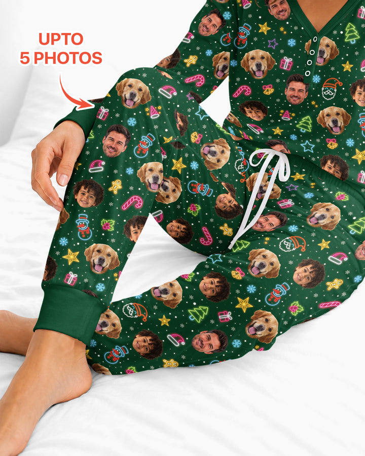 Christmas Faces Bamboo Women Pajama Set