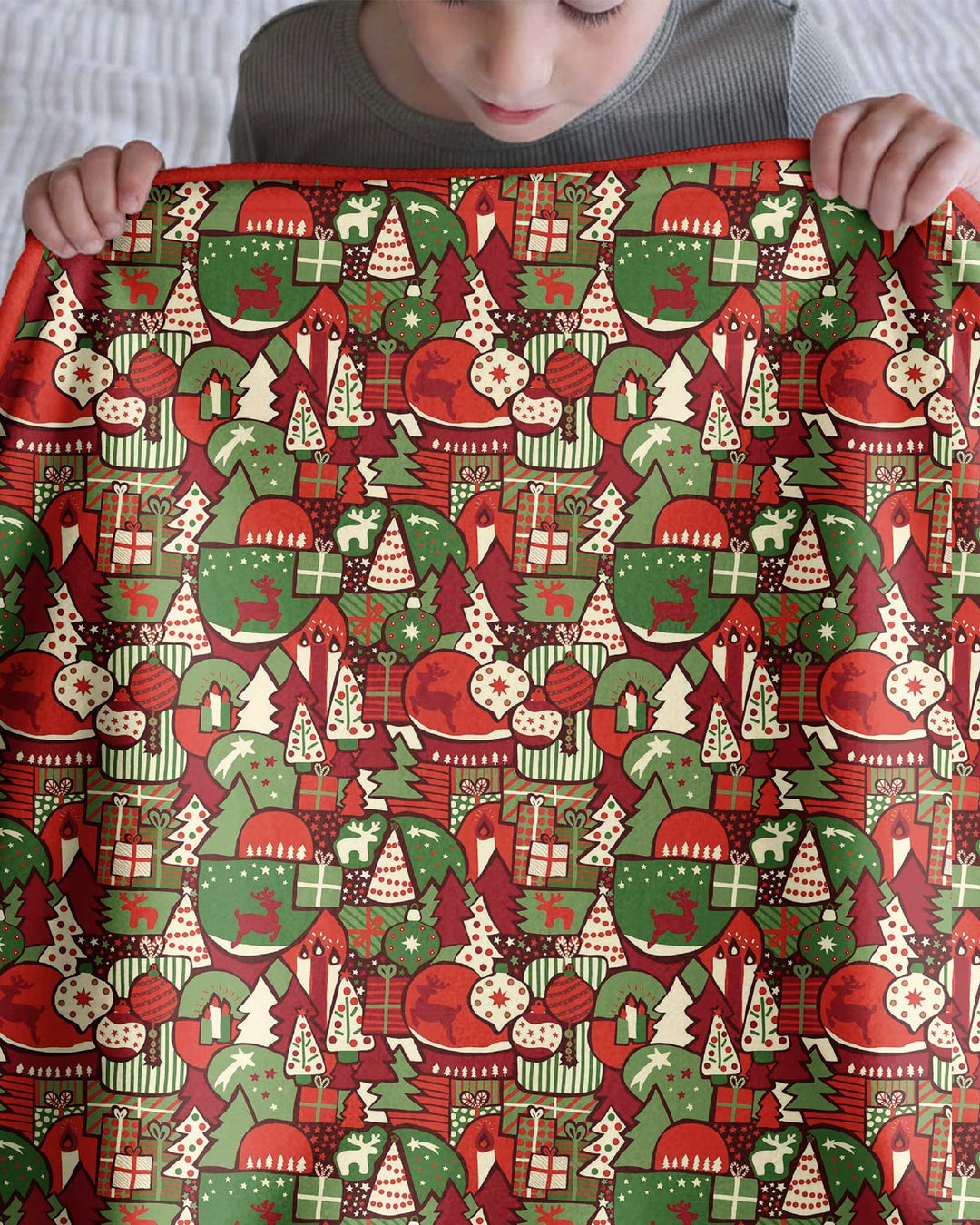 Christmas Time Mosaic Bamboo Blanket