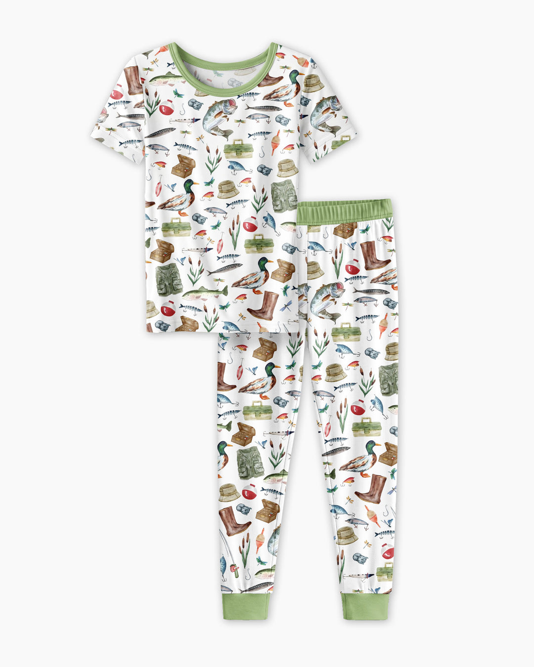 Daddy's Fishing Buddy Daddy& Me Matching Bamboo Two Piece Short Sleeve Pajama Set