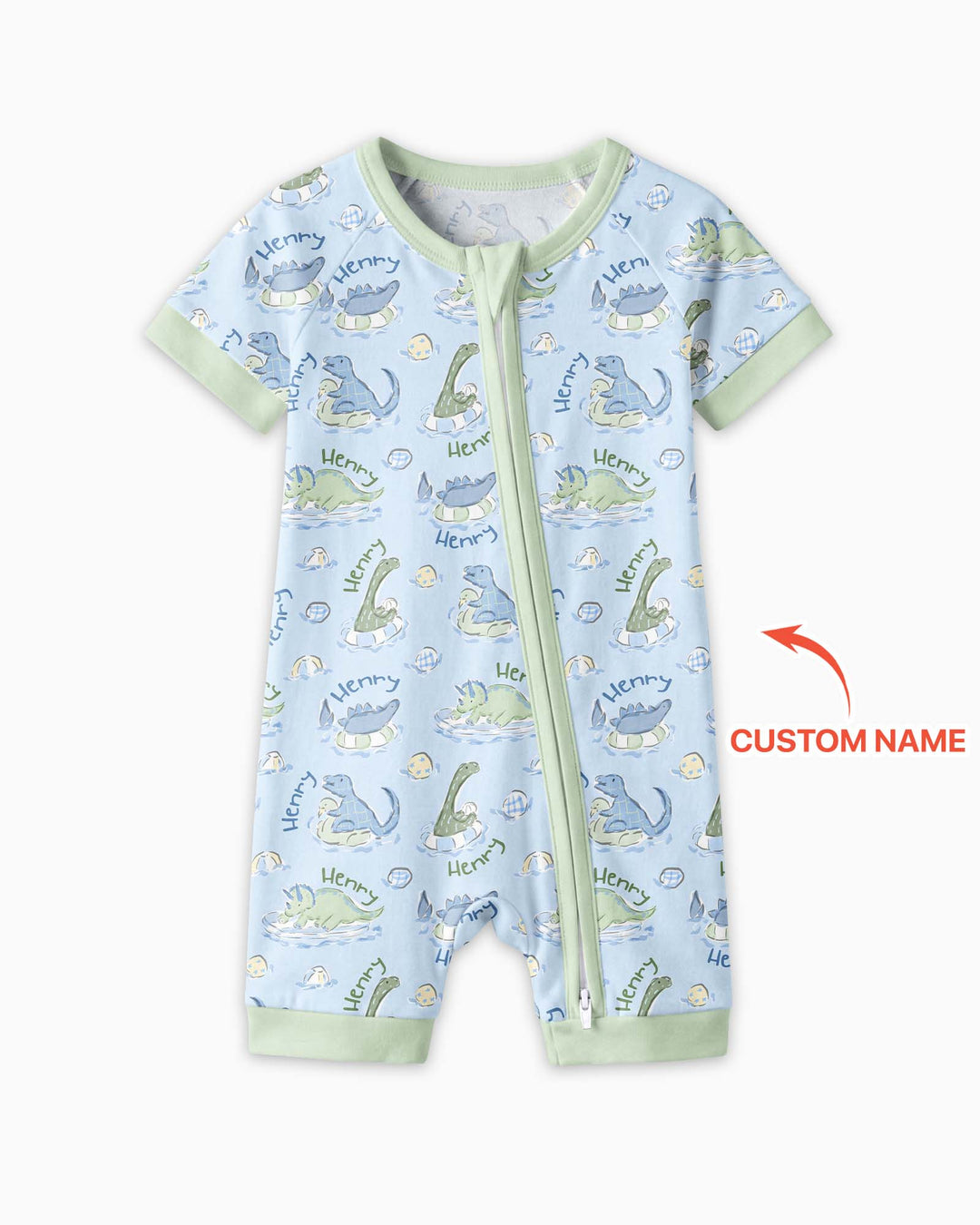 Plantilla PERSONALIZADA de Bambú Pijama Corto con Cremallera