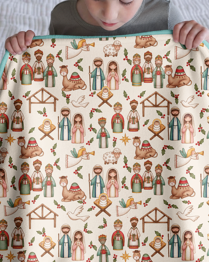 Holy Night Nativity Bamboo Blanket
