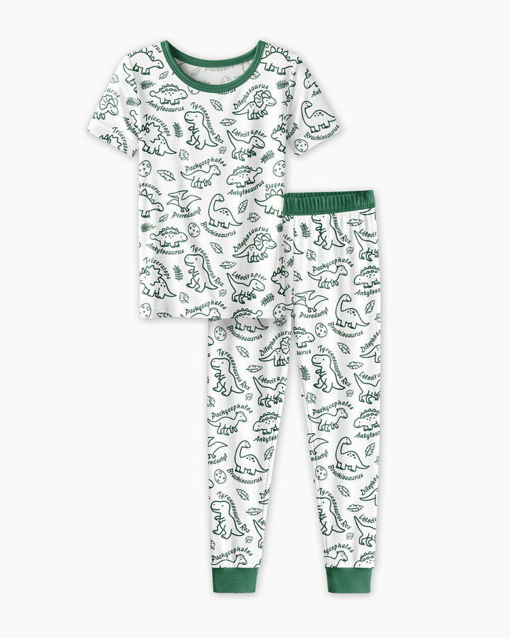 Conjunto de pijama de dos piezas de manga corta de bambú