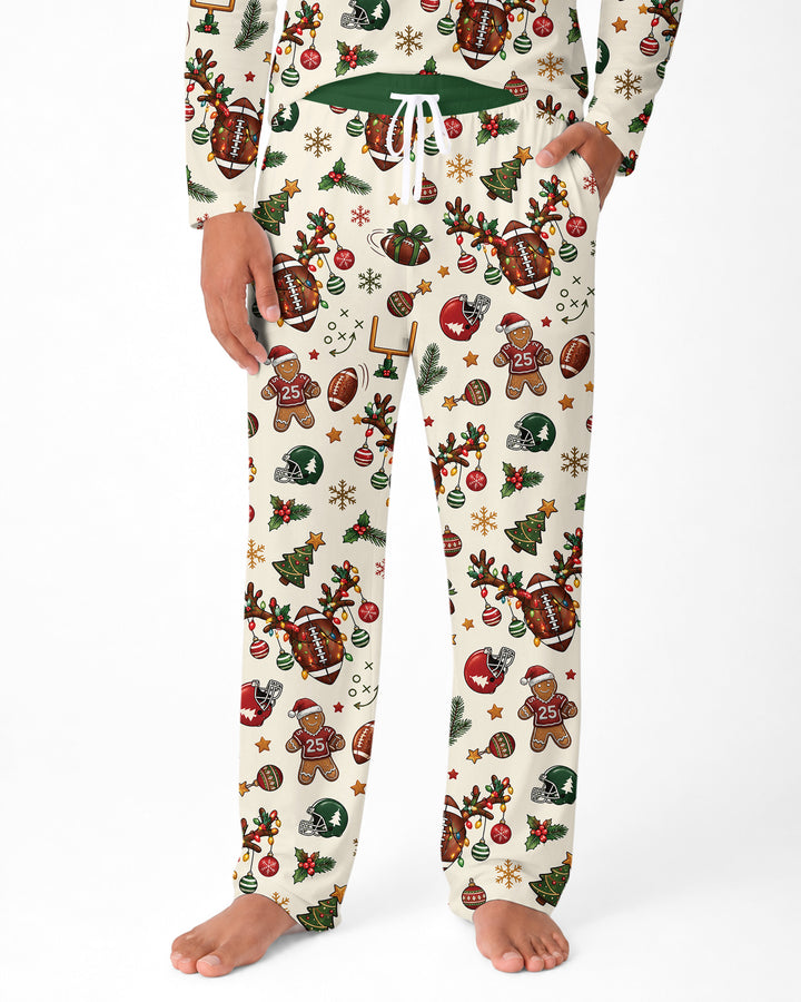 Football Christmas Merry Kickmas Bamboo Men's Pajama Set