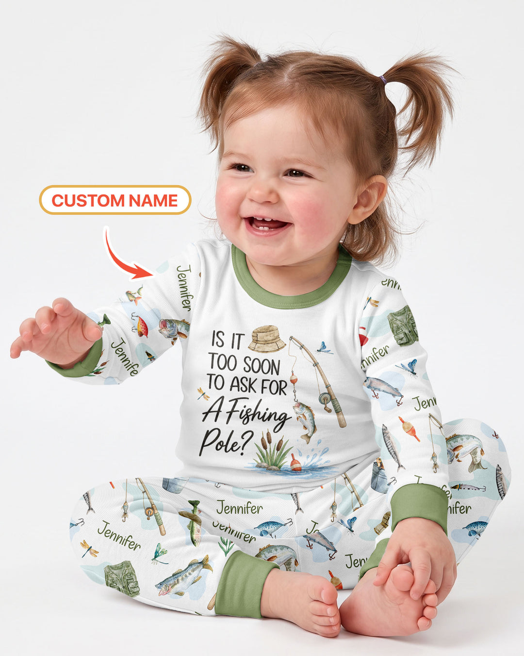 Is It Too Soon To Ask For A Fishing Pole Bamboo Two Piece Long Sleeve Pajama Set
