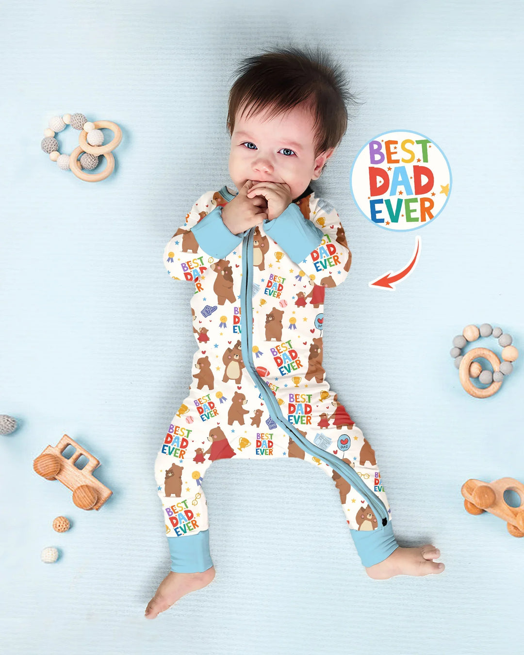 Best Daddy Bear Ever Family Matching Bamboo Convertible Zippy