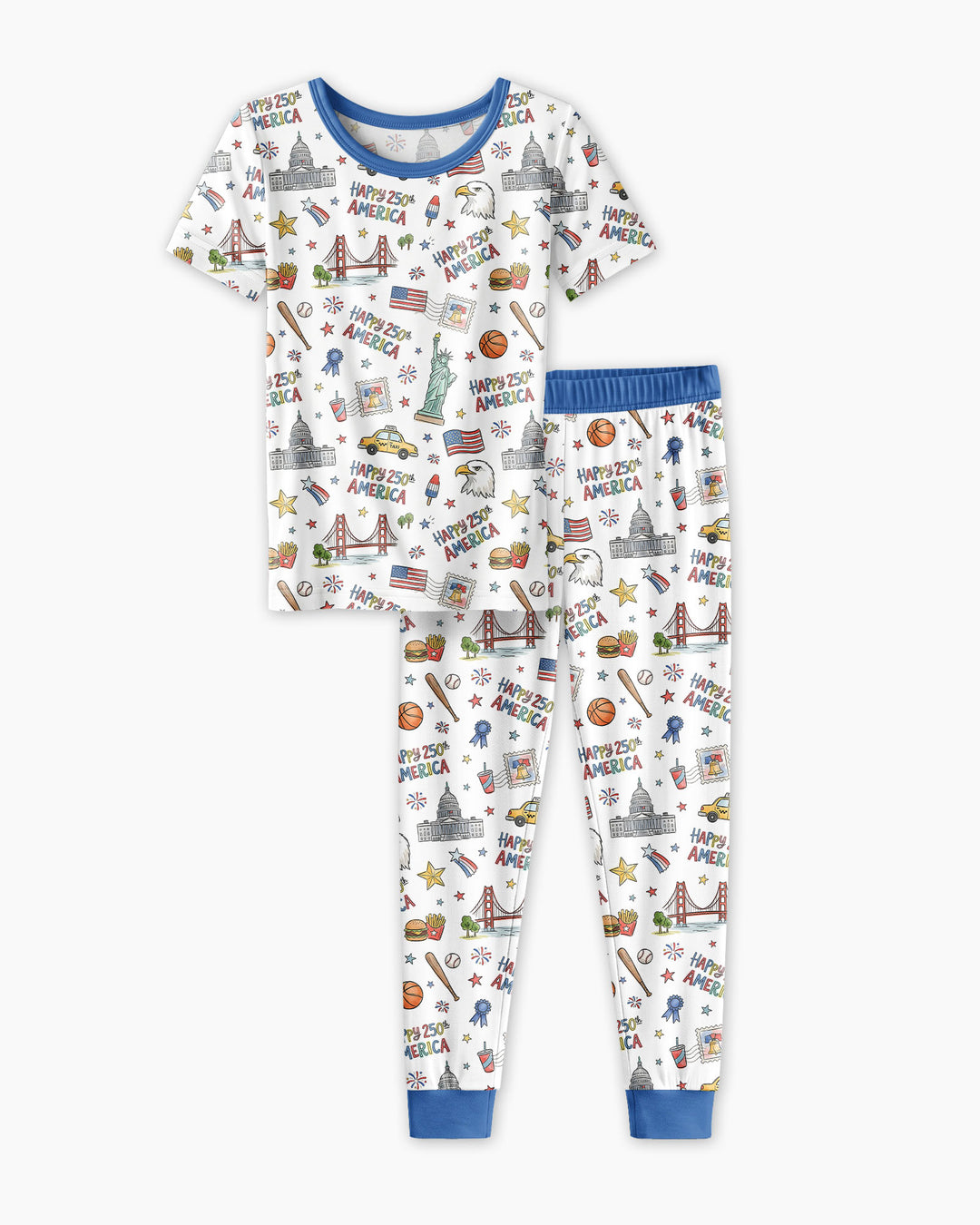 America 250 Celebration Bamboo Two Piece Short Sleeve Pajama Set