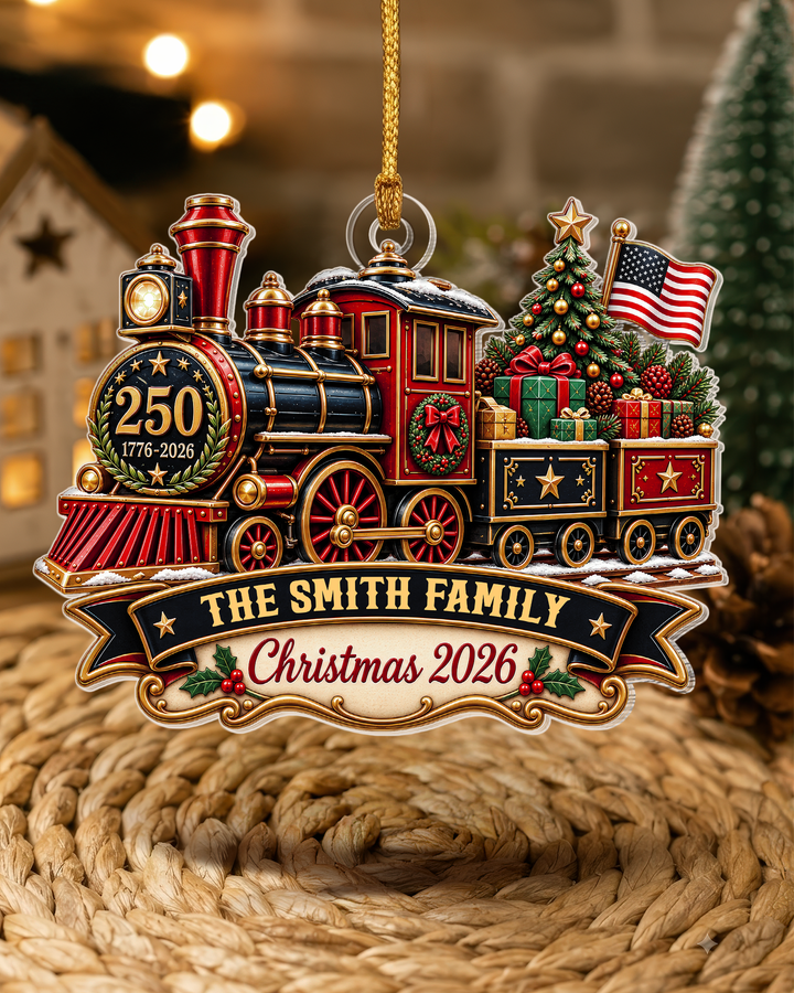250th Anniversary Christmas Train - Personalized Acrylic Ornament