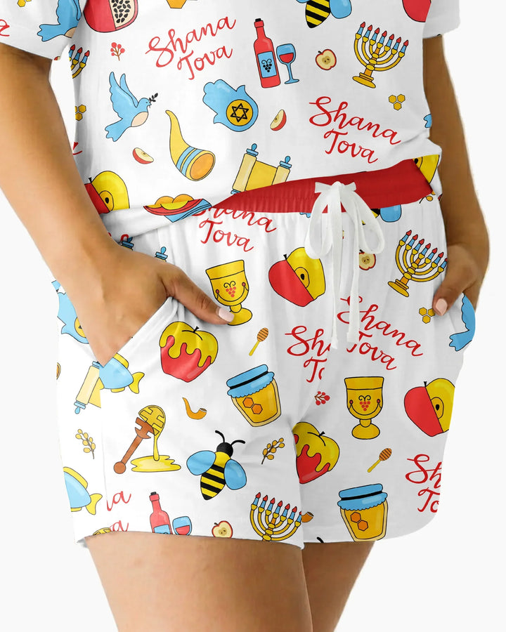 Shanah Tovah U'Metukah Bamboo Women Short Sleeve Short Pajama Set