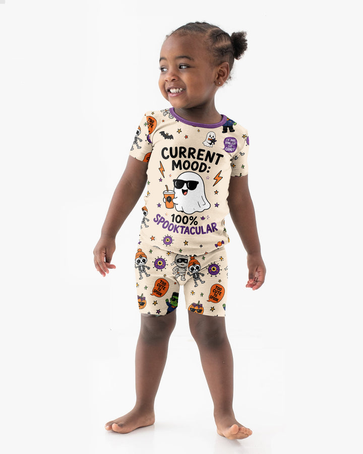 Halloween Friends Bamboo Two Piece Short Sleeve Shorts Pajama Set
