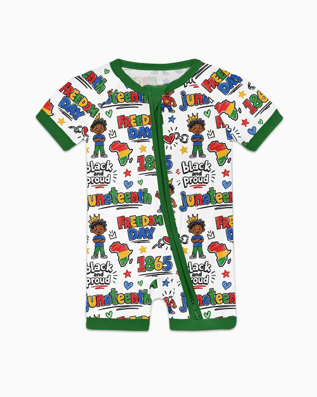 Juneteenth Black and Proud Bamboo Shorty Zippy