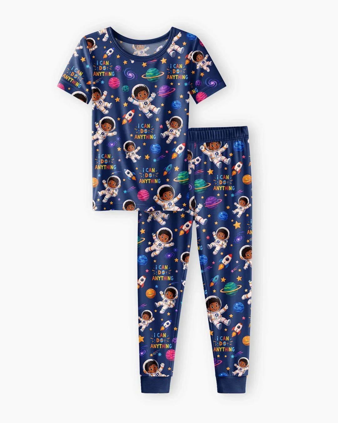 Conjunto de pijama de dos piezas de manga corta de bambú