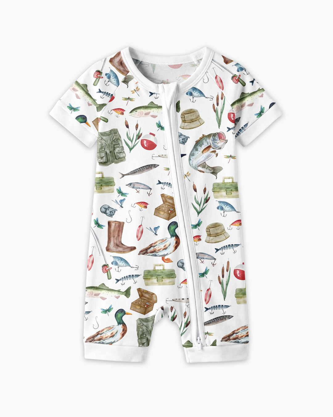 Daddy's Fishing Buddy Daddy& Me Matching Bamboo Shorty Zippy