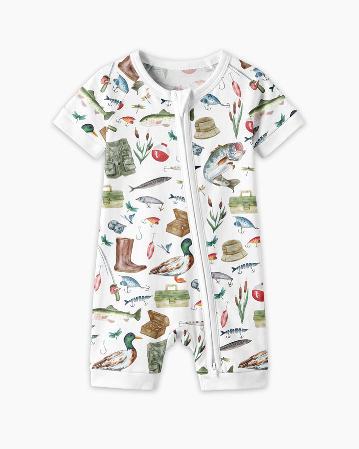 Daddy's Fishing Buddy Daddy& Me Matching Bamboo Shorty Zippy