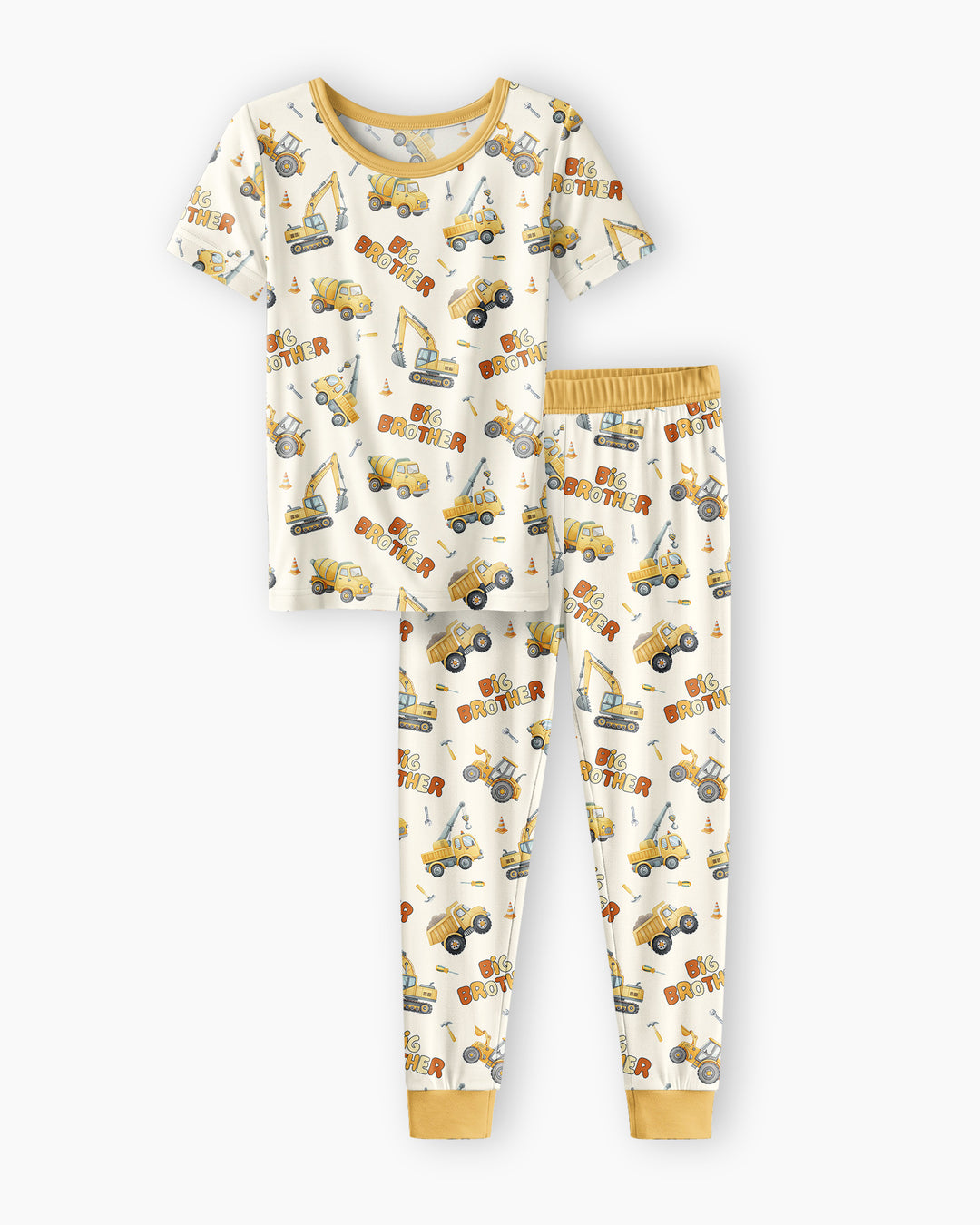 Custom Construction Matching Sibling Bamboo Two Piece Short Sleeve Pajama Set