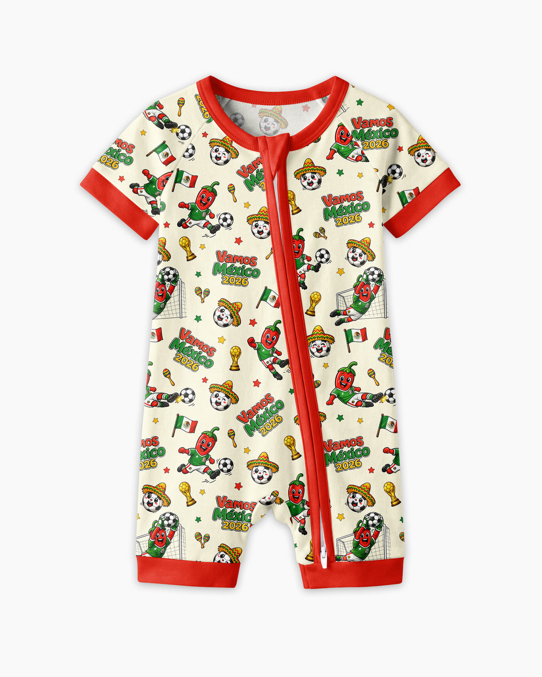 Cartoon World Soccer Vamos Mexico Family Matching Bamboo Shorty Zippy