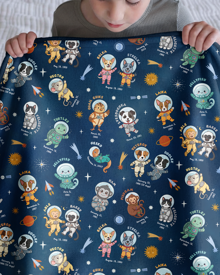 Animal Astronauts Bamboo Blanket