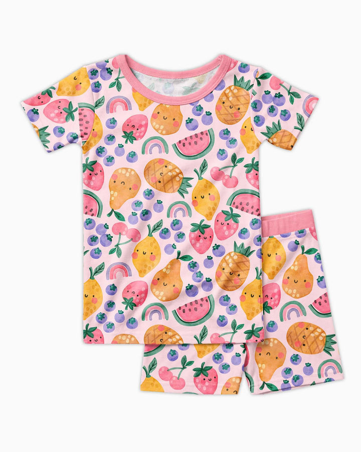 Conjunto de Pijama de Dos Piezas de Bambú con Mangas Cortas y Pantalones Cortos