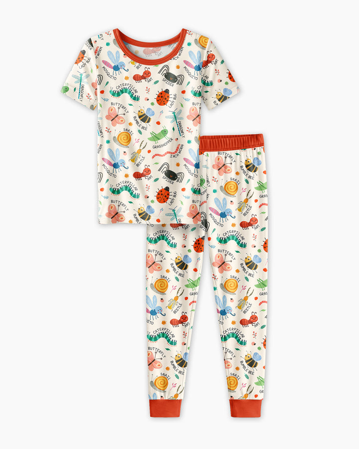 Zweiteiliges, kurzärmliges Pyjama-Set mit Marienkäfern