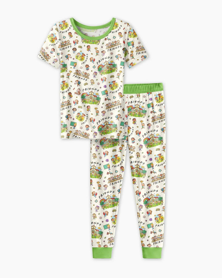 School Friends Forever Bamboo Two Piece Short Sleeve Pajama Set