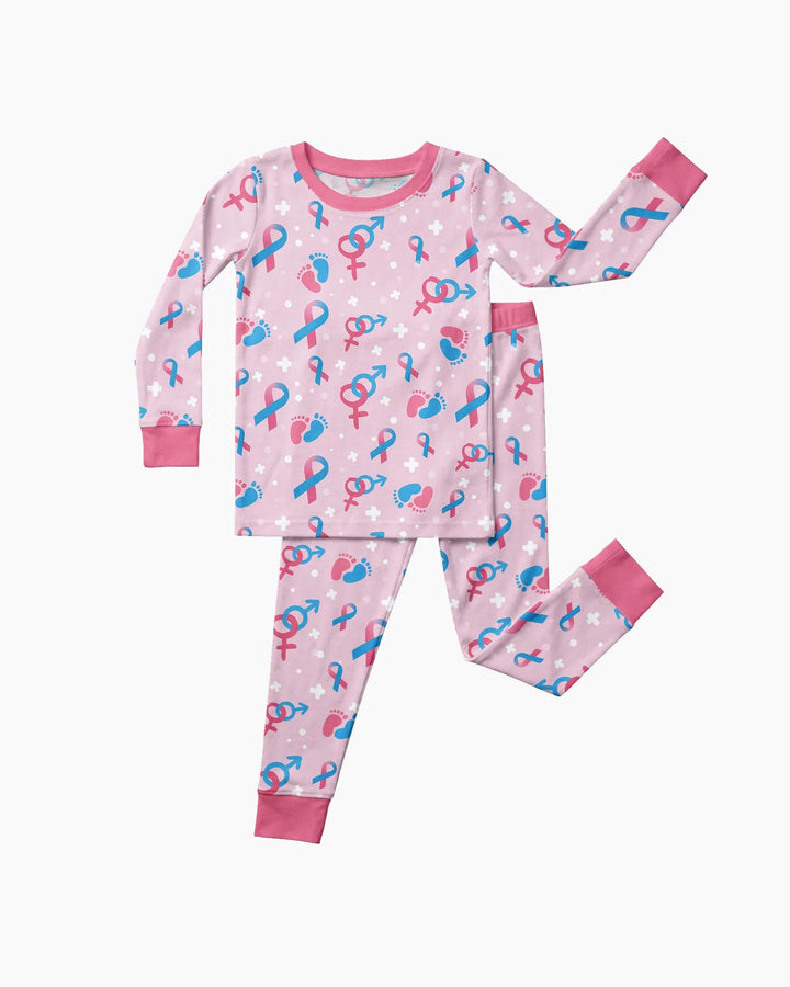 Zweiteiliges Langarm-Pyjama-Set mit Sommerfrüchten