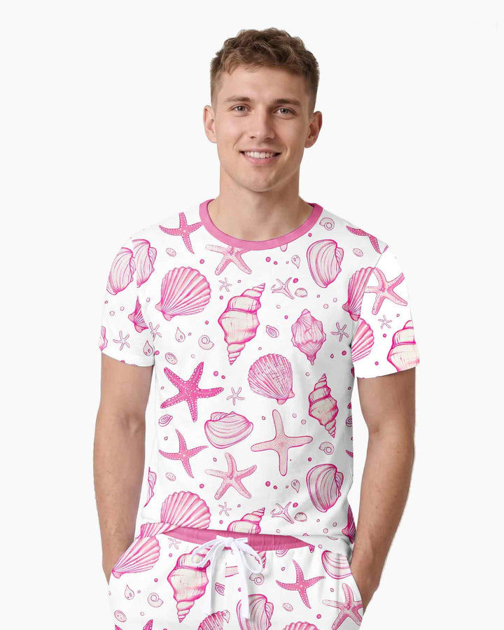 Coastal Charm Family Matching Bamboo Men Short Sleeve Short Pajama Set