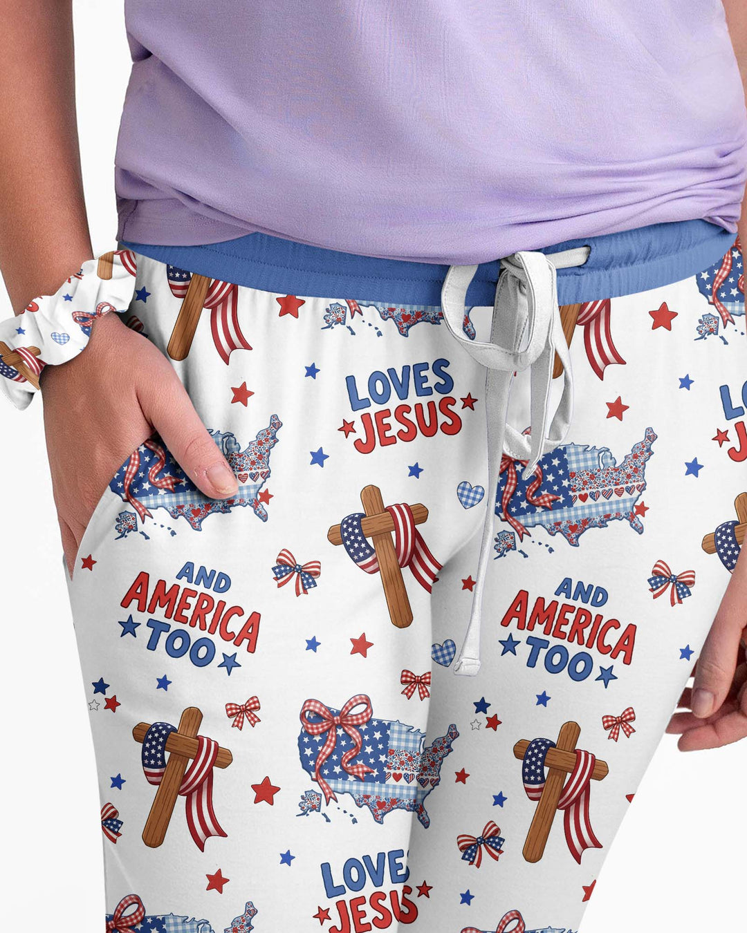 Loves Jesus And America Too Bamboo Women Pajama Set