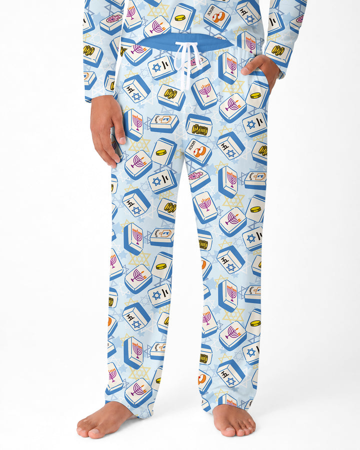 Hanukkah Mahjong Club Bamboo Men's Pajama Set
