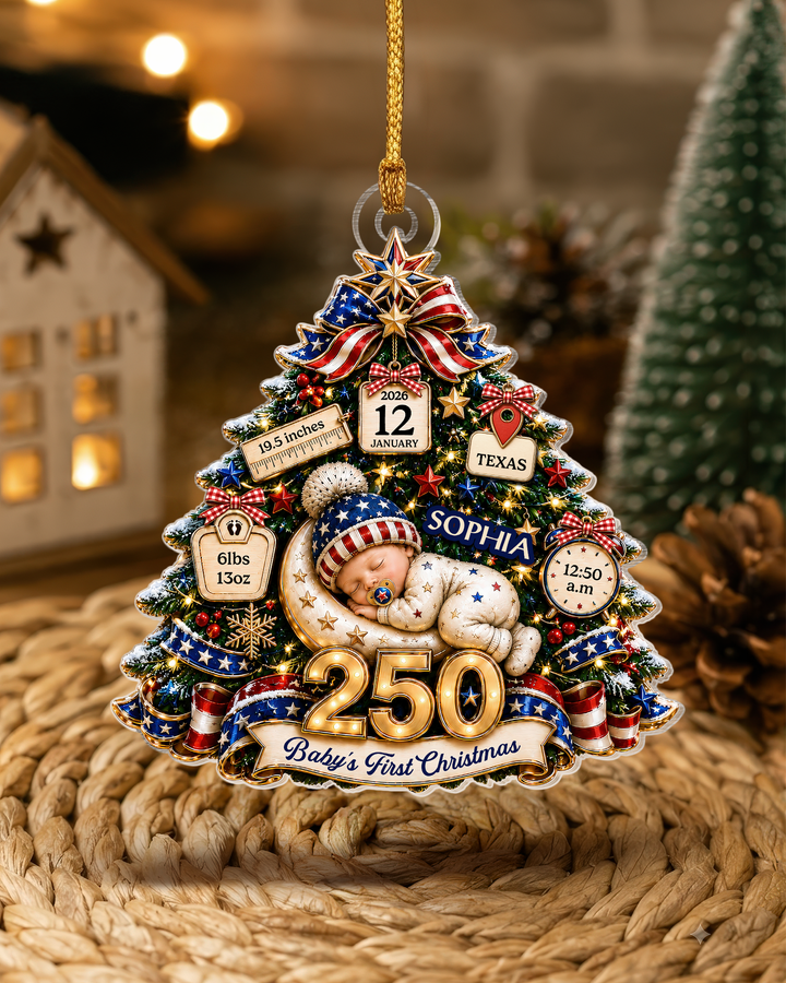 Baby's 1st Christmas America 250th Acrylic Ornament