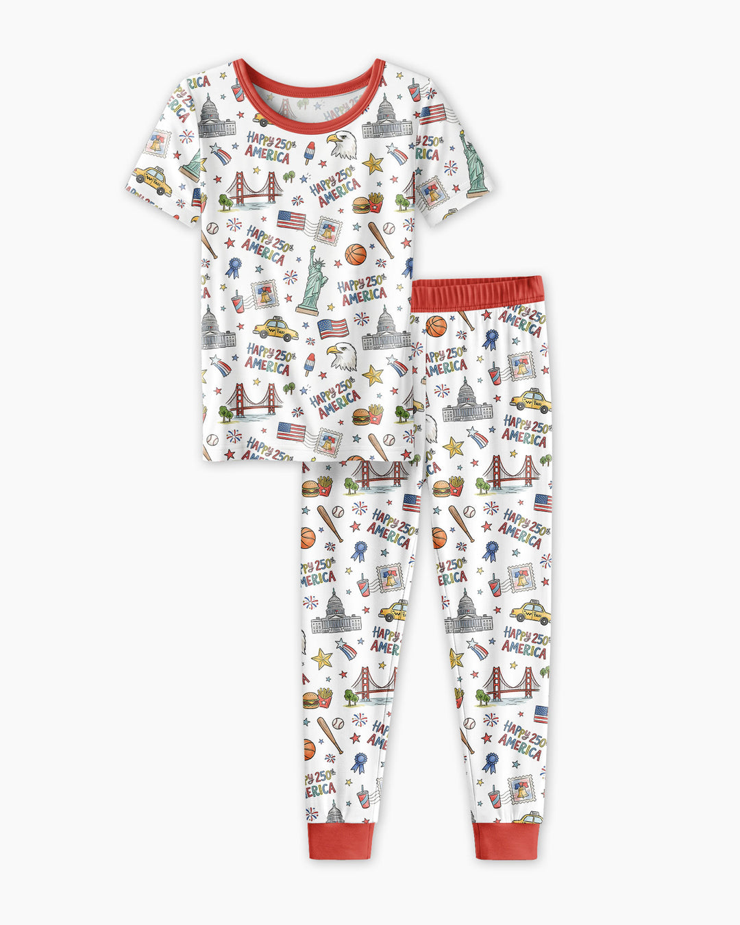 America 250 Celebration Bamboo Two Piece Short Sleeve Pajama Set