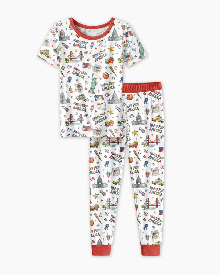 America 250 Celebration Bamboo Two Piece Short Sleeve Pajama Set