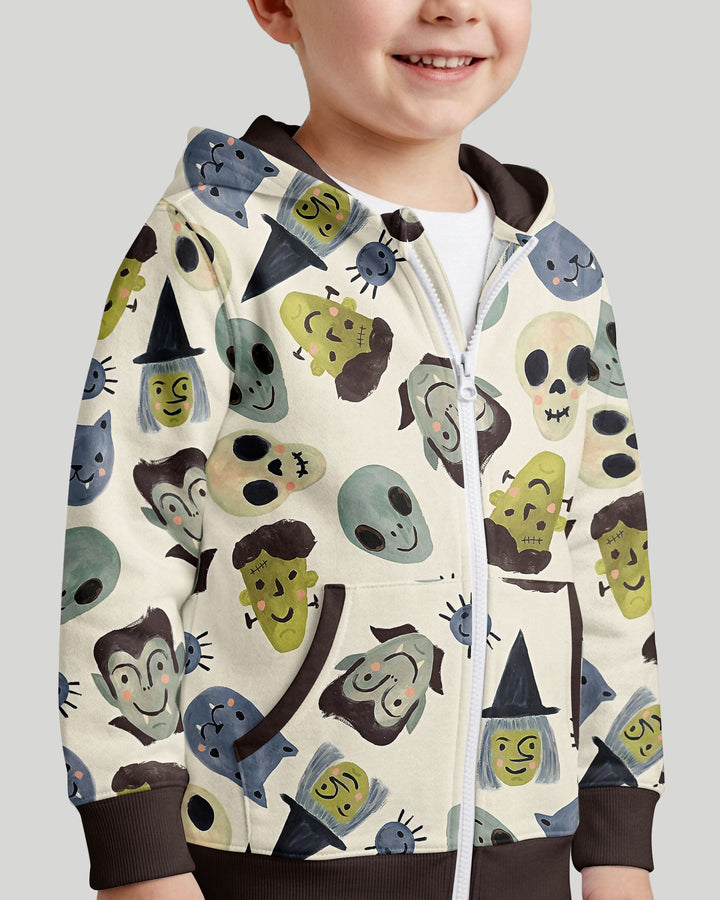 Halloween Face Bamboo Zip Hoodie