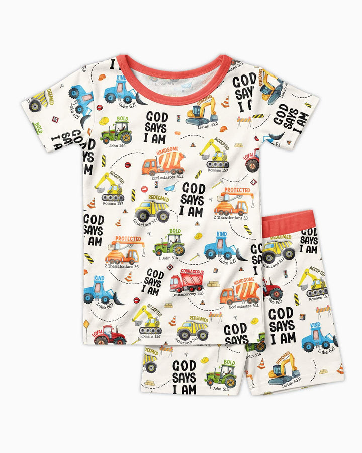 Zweiteiliges Pyjama-Set mit kurzen Ärmeln und Shorts im Sommer-Design