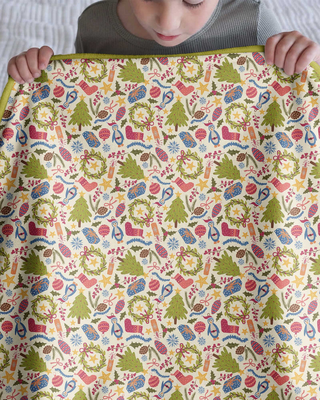 All Over Christmas Fun Bamboo Blanket